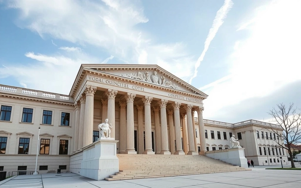 Courthouse building facade, symbolizing jurisdiction